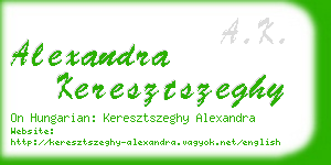 alexandra keresztszeghy business card